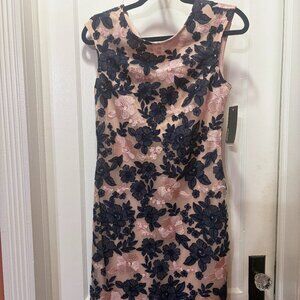 Pink and Navy Floral Dress Size 6